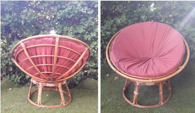 Housse De Coussin Pour Chaise Papasan - Taille 120 Cm (47") - Imperméable, Lavable Machine - Fermeture éclair Et Attaches - Couleur Khaki